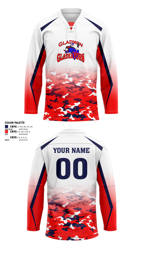 Hockey Jersey, Gladwin Gladiators, Ice Hockey, Teamtime, Team time, sublimation, custom sports apparel, team uniforms, spirit wear, spiritwear, sports uniforms, custom shirts, team store, custom team store, fundraiser sports, apparel fundraiser