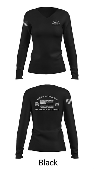 Womens Long Sleeve Vneck Shirt, Jeeps & Trucks of New England Inc., , Teamtime, Team time, sublimation, custom sports apparel, team uniforms, spirit wear, spiritwear, sports uniforms, custom shirts, team store, custom team store, fundraiser sports, apparel fundraiser