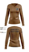 Livingston Co Sheriff K9 Women's Long Sleeve V-neck Shirt - 8