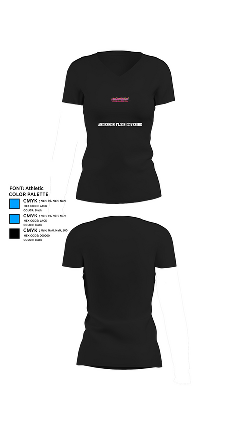 Womens Short Sleeve Vneck Shirt, Anderson Floor Covering, , Teamtime, Team time, sublimation, custom sports apparel, team uniforms, spirit wear, spiritwear, sports uniforms, custom shirts, team store, custom team store, fundraiser sports, apparel fundraiser