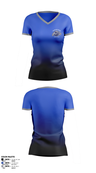 Womens Short Sleeve Vneck Shirt, Pasquotank County Panthers, Track & Field, Teamtime, Team time, sublimation, custom sports apparel, team uniforms, spirit wear, spiritwear, sports uniforms, custom shirts, team store, custom team store, fundraiser sports, apparel fundraiser