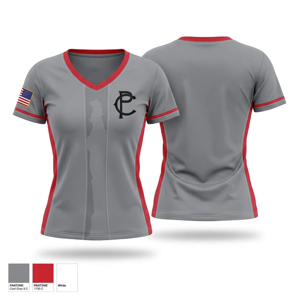 Womens Short Sleeve Vneck Shirt, Pell City Fire, Fire Department, Teamtime, Team time, sublimation, custom sports apparel, team uniforms, spirit wear, spiritwear, sports uniforms, custom shirts, team store, custom team store, fundraiser sports, apparel fundraiser