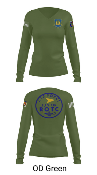 Womens Long Sleeve Vneck Shirt, 61st Eagle Squadron, Air Force, Teamtime, Team time, sublimation, custom sports apparel, team uniforms, spirit wear, spiritwear, sports uniforms, custom shirts, team store, custom team store, fundraiser sports, apparel fundraiser