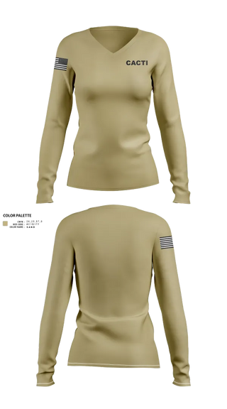 Womens Long Sleeve Vneck Shirt, Cacti, , Teamtime, Team time, sublimation, custom sports apparel, team uniforms, spirit wear, spiritwear, sports uniforms, custom shirts, team store, custom team store, fundraiser sports, apparel fundraiser