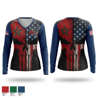 Womens Long Sleeve Vneck Shirt, U.S.A.R MARSHEL, Police, Teamtime, Team time, sublimation, custom sports apparel, team uniforms, spirit wear, spiritwear, sports uniforms, custom shirts, team store, custom team store, fundraiser sports, apparel fundraiser