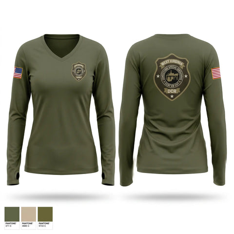 Womens Long Sleeve Vneck Shirt, WVDCR Special Operations, Police, Teamtime, Team time, sublimation, custom sports apparel, team uniforms, spirit wear, spiritwear, sports uniforms, custom shirts, team store, custom team store, fundraiser sports, apparel fundraiser