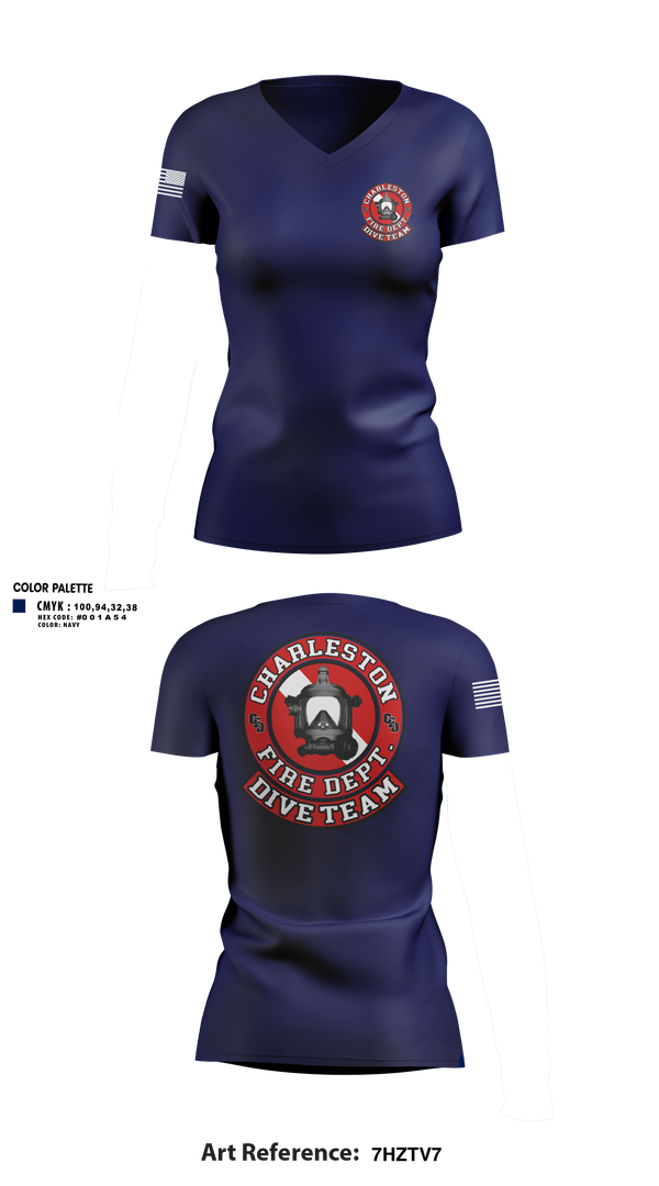 Womens Short Sleeve Vneck Shirt, Charleston Fire Dept Dive Team, Fire Department, Teamtime, Team time, sublimation, custom sports apparel, team uniforms, spirit wear, spiritwear, sports uniforms, custom shirts, team store, custom team store, fundraiser sports, apparel fundraiser