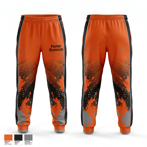 Sweatpants, Fisher Bunnies, Cross Country, Teamtime, Team time, sublimation, custom sports apparel, team uniforms, spirit wear, spiritwear, sports uniforms, custom shirts, team store, custom team store, fundraiser sports, apparel fundraiser