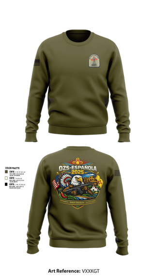 Crew Neck Sweatshirt, OZS-Española, National Guard, Teamtime, Team time, sublimation, custom sports apparel, team uniforms, spirit wear, spiritwear, sports uniforms, custom shirts, team store, custom team store, fundraiser sports, apparel fundraiser
