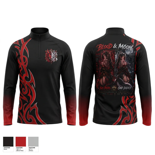 Quarter Zip Jacket, Cu blood&moon, E-Sports, Teamtime, Team time, sublimation, custom sports apparel, team uniforms, spirit wear, spiritwear, sports uniforms, custom shirts, team store, custom team store, fundraiser sports, apparel fundraiser