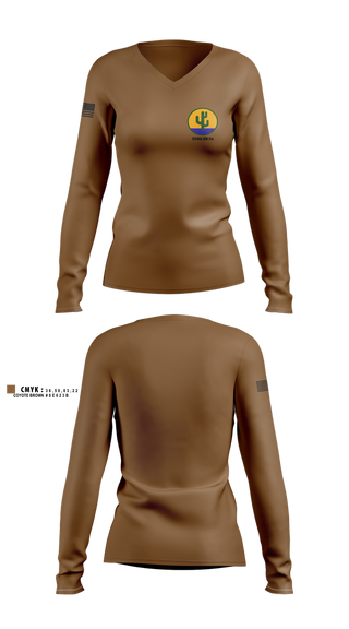 Womens Long Sleeve Vneck Shirt, 334th QM Co, Army, Teamtime, Team time, sublimation, custom sports apparel, team uniforms, spirit wear, spiritwear, sports uniforms, custom shirts, team store, custom team store, fundraiser sports, apparel fundraiser