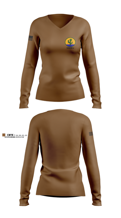 334th QM Co 93991611 Women's Long Sleeve V-neck Shirt - 1