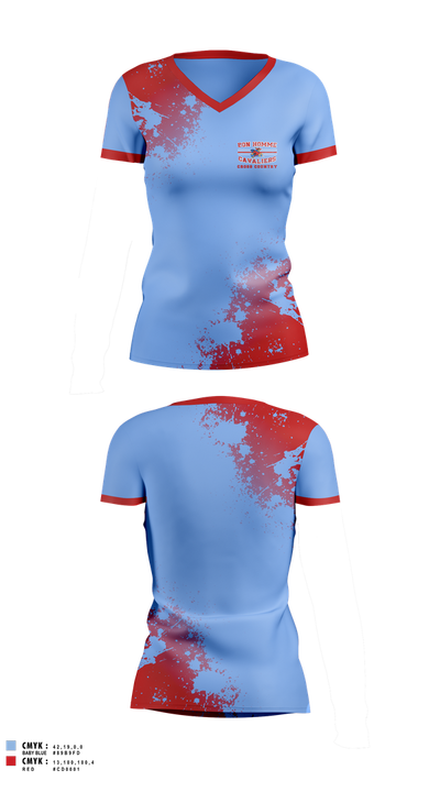 Bon Homme Cavaliers Cross Country 63966027 Women's Short Sleeve V-neck Shirt - 1