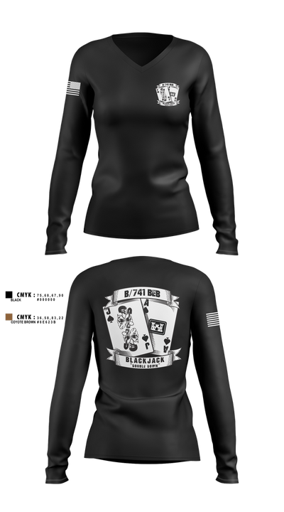 B/741BEB 92867262 Women's Long Sleeve V-neck Shirt - 7