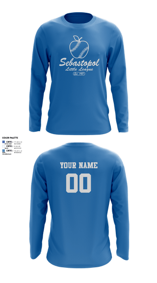 Long Sleeve Performance Shirt, Sebastopol Little League, Baseball, Teamtime, Team time, sublimation, custom sports apparel, team uniforms, spirit wear, spiritwear, sports uniforms, custom shirts, team store, custom team store, fundraiser sports, apparel fundraiser
