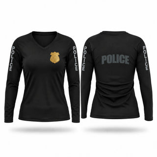 Womens Long Sleeve Vneck Shirt, Street Crimes, Police, Teamtime, Team time, sublimation, custom sports apparel, team uniforms, spirit wear, spiritwear, sports uniforms, custom shirts, team store, custom team store, fundraiser sports, apparel fundraiser