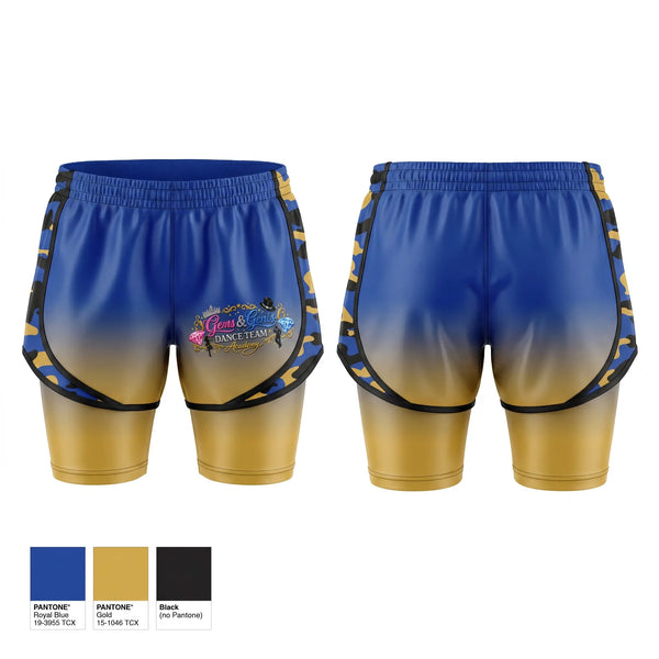 Womens Shorts, Gems and gents, Cheer, Teamtime, Team time, sublimation, custom sports apparel, team uniforms, spirit wear, spiritwear, sports uniforms, custom shirts, team store, custom team store, fundraiser sports, apparel fundraiser
