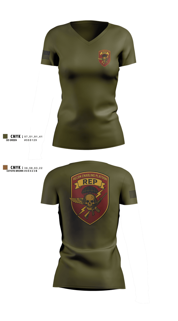 Womens Short Sleeve Vneck Shirt, 3D Force Recon REP, Marines, Teamtime, Team time, sublimation, custom sports apparel, team uniforms, spirit wear, spiritwear, sports uniforms, custom shirts, team store, custom team store, fundraiser sports, apparel fundraiser