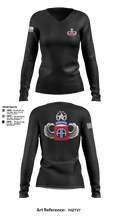 HHC 82nd ABN Division 95821986 Women's Long Sleeve V-neck Shirt - 3