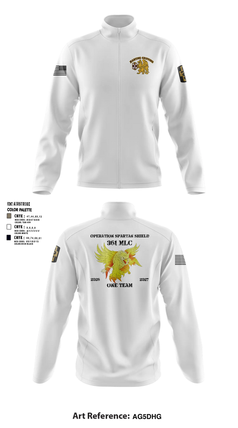 Fleece Jacket, 361 MLC, Army, Teamtime, Team time, sublimation, custom sports apparel, team uniforms, spirit wear, spiritwear, sports uniforms, custom shirts, team store, custom team store, fundraiser sports, apparel fundraiser