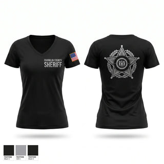 Womens Short Sleeve Vneck Shirt, Franklin County Sheriff, Police, Teamtime, Team time, sublimation, custom sports apparel, team uniforms, spirit wear, spiritwear, sports uniforms, custom shirts, team store, custom team store, fundraiser sports, apparel fundraiser