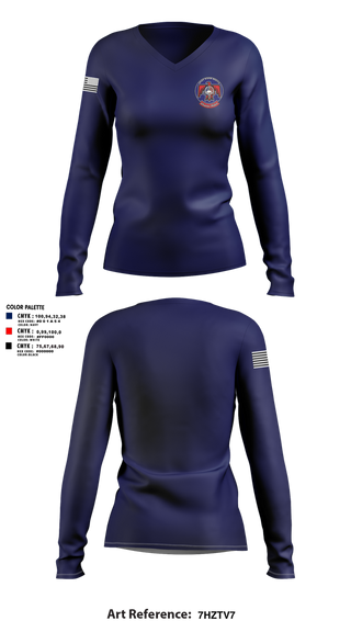 Womens Long Sleeve Vneck Shirt, QN Rescue, Fire Department, Teamtime, Team time, sublimation, custom sports apparel, team uniforms, spirit wear, spiritwear, sports uniforms, custom shirts, team store, custom team store, fundraiser sports, apparel fundraiser