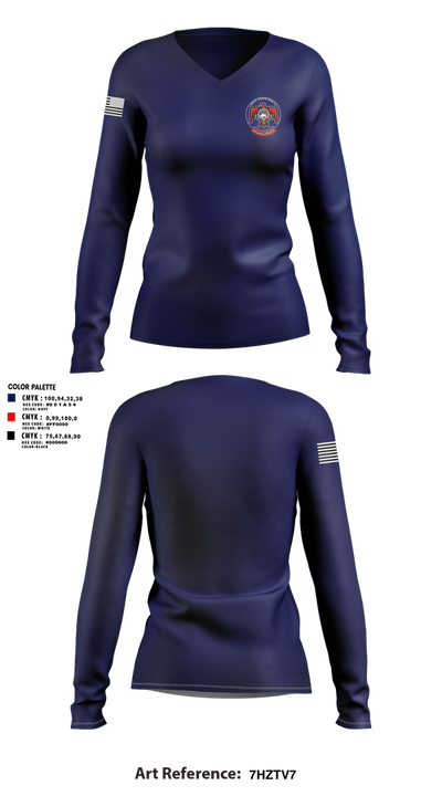 QN Rescue 88120245 Women's Long Sleeve V-neck Shirt - 1