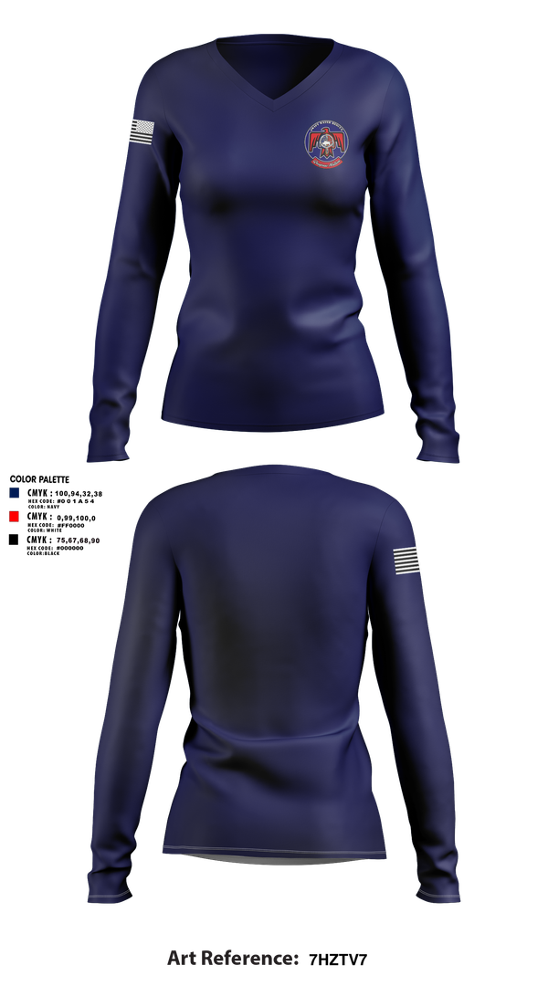 Womens Long Sleeve Vneck Shirt, QN Rescue, Fire Department, Teamtime, Team time, sublimation, custom sports apparel, team uniforms, spirit wear, spiritwear, sports uniforms, custom shirts, team store, custom team store, fundraiser sports, apparel fundraiser
