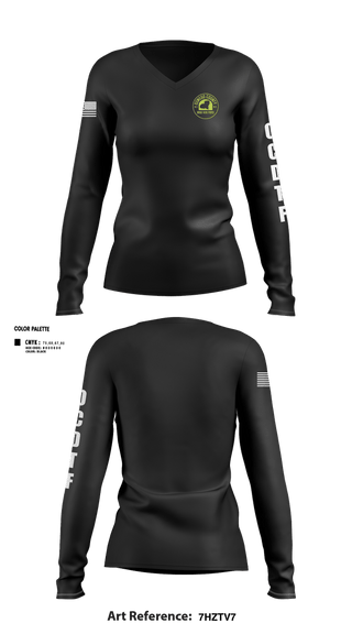 Womens Long Sleeve Vneck Shirt, Oswego County Drug Task Force, Police, Teamtime, Team time, sublimation, custom sports apparel, team uniforms, spirit wear, spiritwear, sports uniforms, custom shirts, team store, custom team store, fundraiser sports, apparel fundraiser