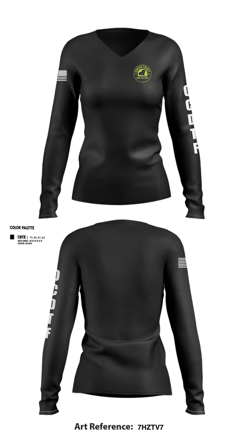 Womens Long Sleeve Vneck Shirt, Oswego County Drug Task Force, Police, Teamtime, Team time, sublimation, custom sports apparel, team uniforms, spirit wear, spiritwear, sports uniforms, custom shirts, team store, custom team store, fundraiser sports, apparel fundraiser
