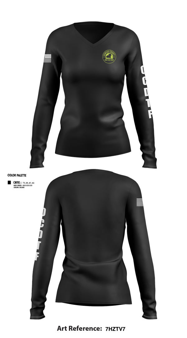 Womens Long Sleeve Vneck Shirt, Oswego County Drug Task Force, Police, Teamtime, Team time, sublimation, custom sports apparel, team uniforms, spirit wear, spiritwear, sports uniforms, custom shirts, team store, custom team store, fundraiser sports, apparel fundraiser