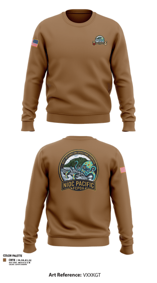 Crew Neck Sweatshirt, NIOC Pacific FCPOA, Navy, Teamtime, Team time, sublimation, custom sports apparel, team uniforms, spirit wear, spiritwear, sports uniforms, custom shirts, team store, custom team store, fundraiser sports, apparel fundraiser
