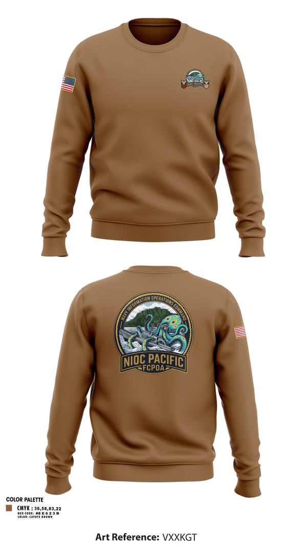 Crew Neck Sweatshirt, NIOC Pacific FCPOA, Navy, Teamtime, Team time, sublimation, custom sports apparel, team uniforms, spirit wear, spiritwear, sports uniforms, custom shirts, team store, custom team store, fundraiser sports, apparel fundraiser