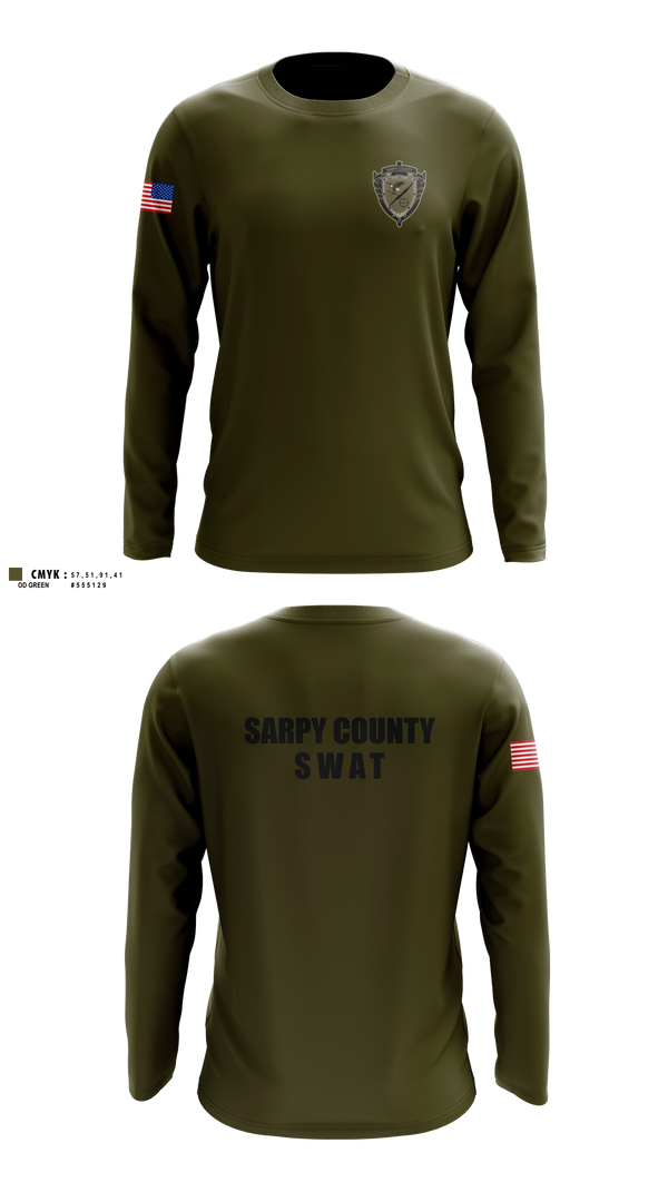 Long Sleeve Performance Shirt, Sarpy County SWAT, Police, Teamtime, Team time, sublimation, custom sports apparel, team uniforms, spirit wear, spiritwear, sports uniforms, custom shirts, team store, custom team store, fundraiser sports, apparel fundraiser