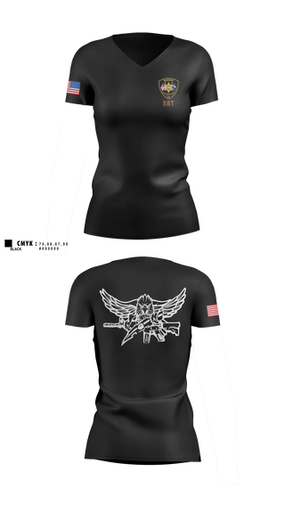 Womens Short Sleeve Vneck Shirt, Marlboro County Sheriff's Office SRT, Police, Teamtime, Team time, sublimation, custom sports apparel, team uniforms, spirit wear, spiritwear, sports uniforms, custom shirts, team store, custom team store, fundraiser sports, apparel fundraiser