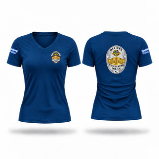 Womens Short Sleeve Vneck Shirt, Hackleburg Police Department, Police, Teamtime, Team time, sublimation, custom sports apparel, team uniforms, spirit wear, spiritwear, sports uniforms, custom shirts, team store, custom team store, fundraiser sports, apparel fundraiser