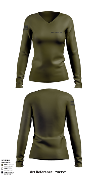 Womens Long Sleeve Vneck Shirt, 7th COMM BN, , Teamtime, Team time, sublimation, custom sports apparel, team uniforms, spirit wear, spiritwear, sports uniforms, custom shirts, team store, custom team store, fundraiser sports, apparel fundraiser