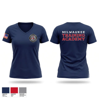 Womens Short Sleeve Vneck Shirt, Milwaukee Fire Department Training Division, Fire Department, Teamtime, Team time, sublimation, custom sports apparel, team uniforms, spirit wear, spiritwear, sports uniforms, custom shirts, team store, custom team store, fundraiser sports, apparel fundraiser