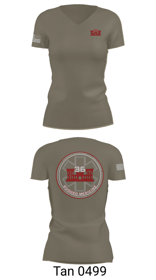 Womens Short Sleeve Vneck Shirt, 36 Engineer Brigade, Army, Teamtime, Team time, sublimation, custom sports apparel, team uniforms, spirit wear, spiritwear, sports uniforms, custom shirts, team store, custom team store, fundraiser sports, apparel fundraiser