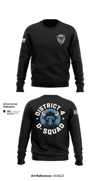 Crew Neck Sweatshirt, District 4 D Squad, Police, Teamtime, Team time, sublimation, custom sports apparel, team uniforms, spirit wear, spiritwear, sports uniforms, custom shirts, team store, custom team store, fundraiser sports, apparel fundraiser