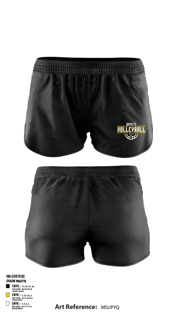 Womens Shorts, Fulton Hornets Volleyball, Women's Volleyball, Teamtime, Team time, sublimation, custom sports apparel, team uniforms, spirit wear, spiritwear, sports uniforms, custom shirts, team store, custom team store, fundraiser sports, apparel fundraiser