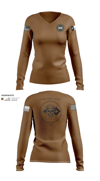Womens Long Sleeve Vneck Shirt, , National Guard, Teamtime, Team time, sublimation, custom sports apparel, team uniforms, spirit wear, spiritwear, sports uniforms, custom shirts, team store, custom team store, fundraiser sports, apparel fundraiser
