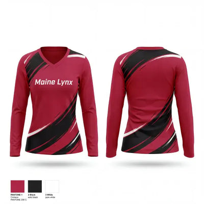 Maine Lynx 51631181 Women's Long Sleeve V-neck Shirt - 1