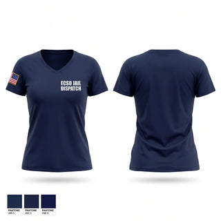Womens Short Sleeve Vneck Shirt, ECSO JAIL/DISPATCH, Police, Teamtime, Team time, sublimation, custom sports apparel, team uniforms, spirit wear, spiritwear, sports uniforms, custom shirts, team store, custom team store, fundraiser sports, apparel fundraiser
