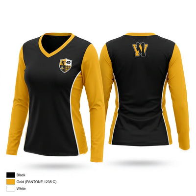 West Milford Women's Long Sleeve V-neck Shirt - 1