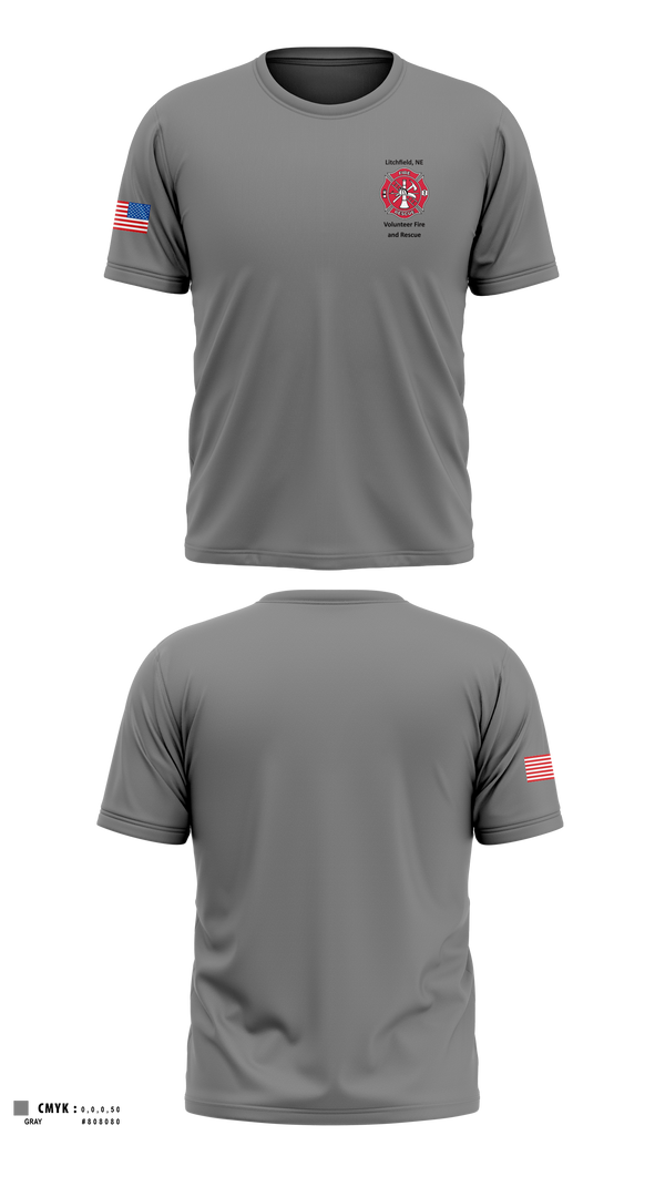 Old School Cotton Feel Shirt, Litchfield Volunteer Fire Department, Fire Department, Teamtime, Team time, sublimation, custom sports apparel, team uniforms, spirit wear, spiritwear, sports uniforms, custom shirts, team store, custom team store, fundraiser sports, apparel fundraiser