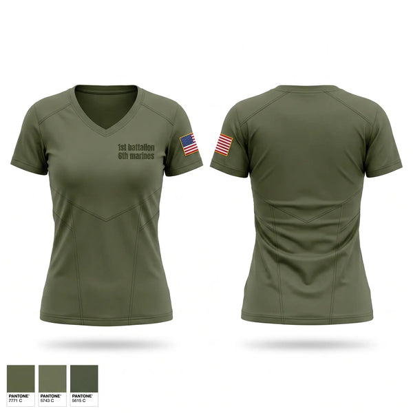 Womens Short Sleeve Vneck Shirt, 1st battalion 6th marines, Marines, Teamtime, Team time, sublimation, custom sports apparel, team uniforms, spirit wear, spiritwear, sports uniforms, custom shirts, team store, custom team store, fundraiser sports, apparel fundraiser