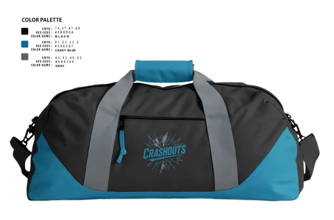 Duffle Bag, CRASHOUTS, Baseball, Teamtime, Team time, sublimation, custom sports apparel, team uniforms, spirit wear, spiritwear, sports uniforms, custom shirts, team store, custom team store, fundraiser sports, apparel fundraiser