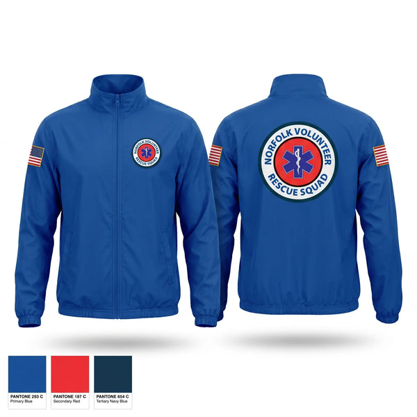 Windbreaker, Norfolk Volunteer Rescue Squad, EMS/EMT, Teamtime, Team time, sublimation, custom sports apparel, team uniforms, spirit wear, spiritwear, sports uniforms, custom shirts, team store, custom team store, fundraiser sports, apparel fundraiser