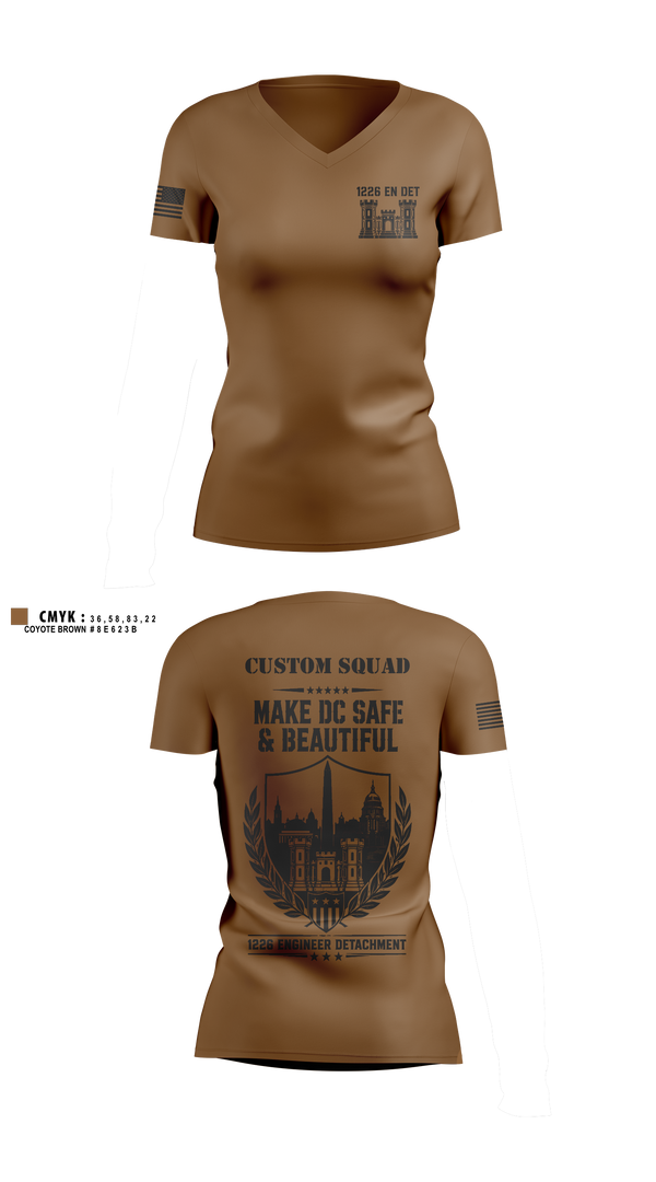Womens Short Sleeve Vneck Shirt, 1226 EN DET, National Guard, Teamtime, Team time, sublimation, custom sports apparel, team uniforms, spirit wear, spiritwear, sports uniforms, custom shirts, team store, custom team store, fundraiser sports, apparel fundraiser